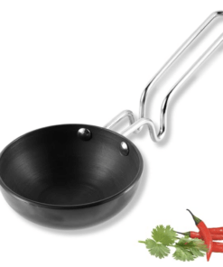 Vinod Black Pearl Hard Anodised Tadka Pan - Large | 3.25mm Thickness | Natural Stick Resistant | Metal Spoon Friendly | Balance Design Handle | 2 Year Warranty - Black